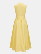 Sleeveless Belted Pocketed Midi Shirt Dress - Women's Casual Summer Fashion