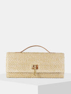 Straw Weave Crossbody Clutch Bag Lightweight Summer Accessory