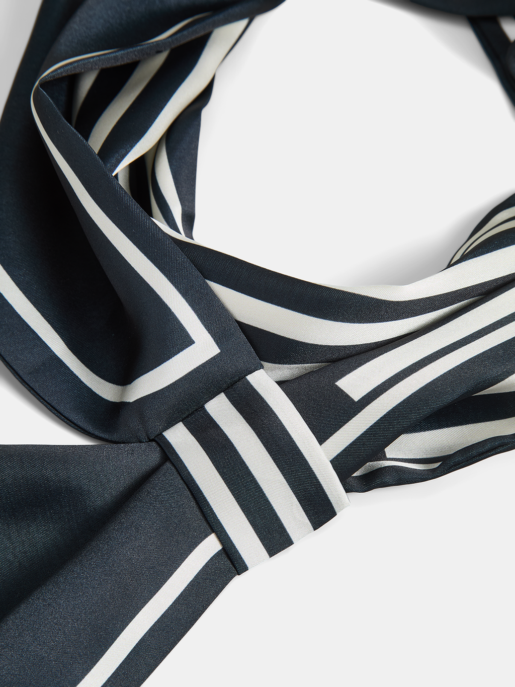 Classic Striped Skinny Scarf for Women All Seasons Accessory