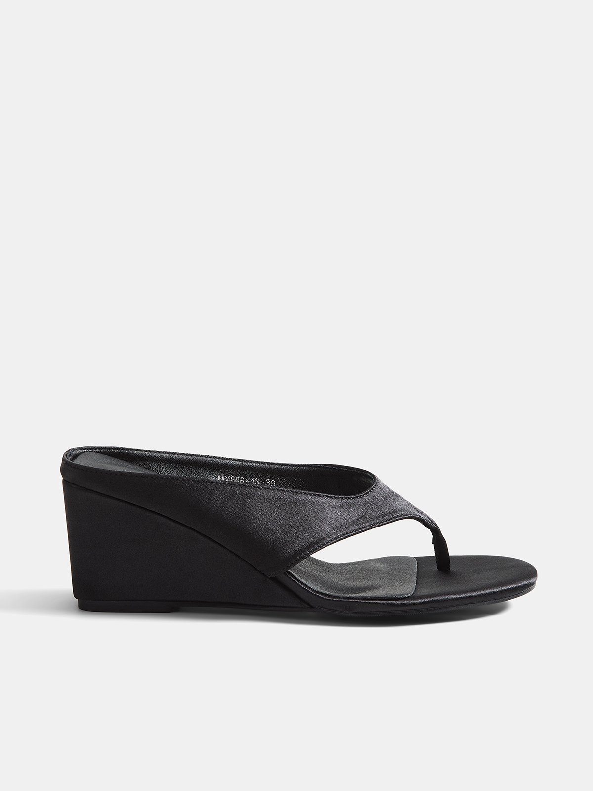 Fabric Upper Leather-Lined Comfortable Wedge Thong Sandals with Arch Support