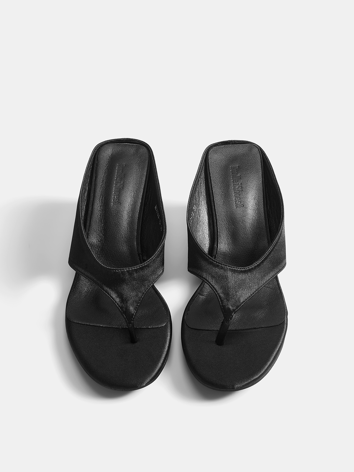 Fabric Upper Leather-Lined Comfortable Wedge Thong Sandals with Arch Support