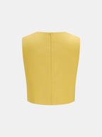 Metal Detail Sleeveless Crop Top & Mini Skirt Set for Women, Trendy Party Wear