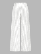 Pinstripe Cotton Linen Wide Leg Pants for Summer Comfort