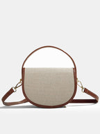 Vintage Buckle Saddle Crossbody Handbag with Adjustable Strap