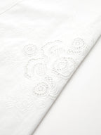Eyelet Embroidery Belted Square Neck Maxi Dress Women's Summer Fashion