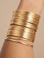 Multilayer Open Cuff Bangle Bracelet, Adjustable Stackable Jewelry for Women