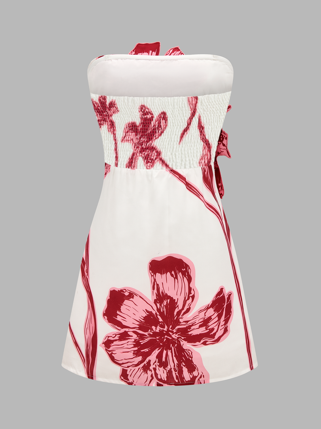 3D Floral Strapless Mini Dress for Summer Weddings and Parties