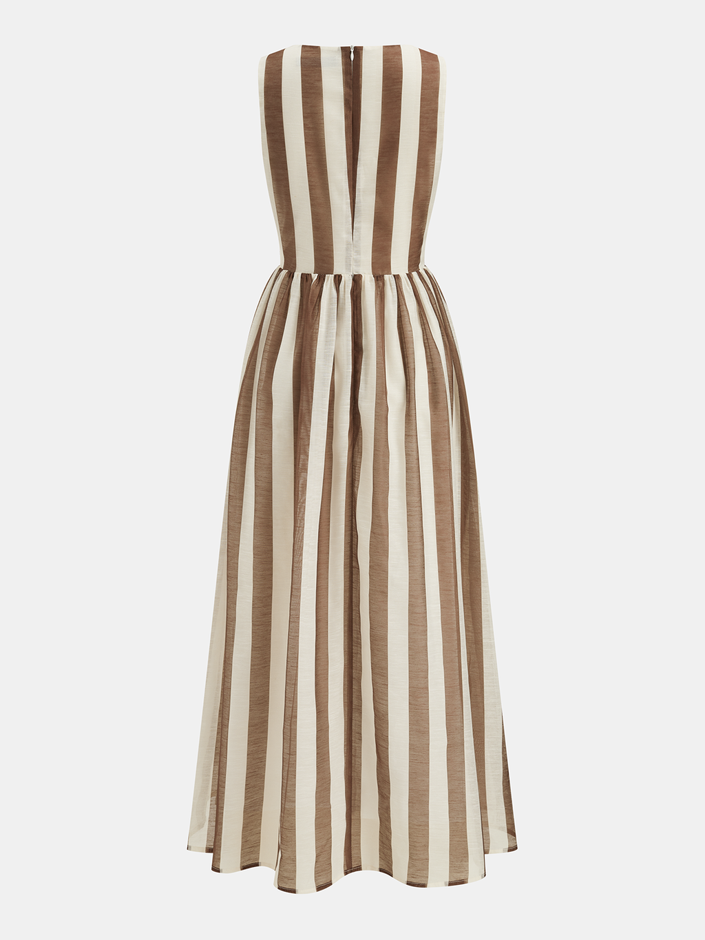 Sleeveless V-Neck Striped Cut-Out Maxi Dress for Women Summer Casual