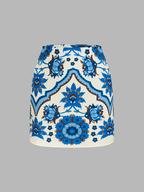 Floral Print Sleeveless Top & Mini Skirt Set for Women Summer Outfits