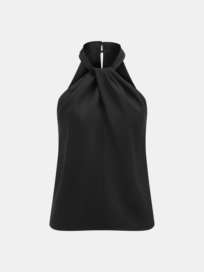 Twist-Front Halter Neck Top Women's Chic Summer Apparel
