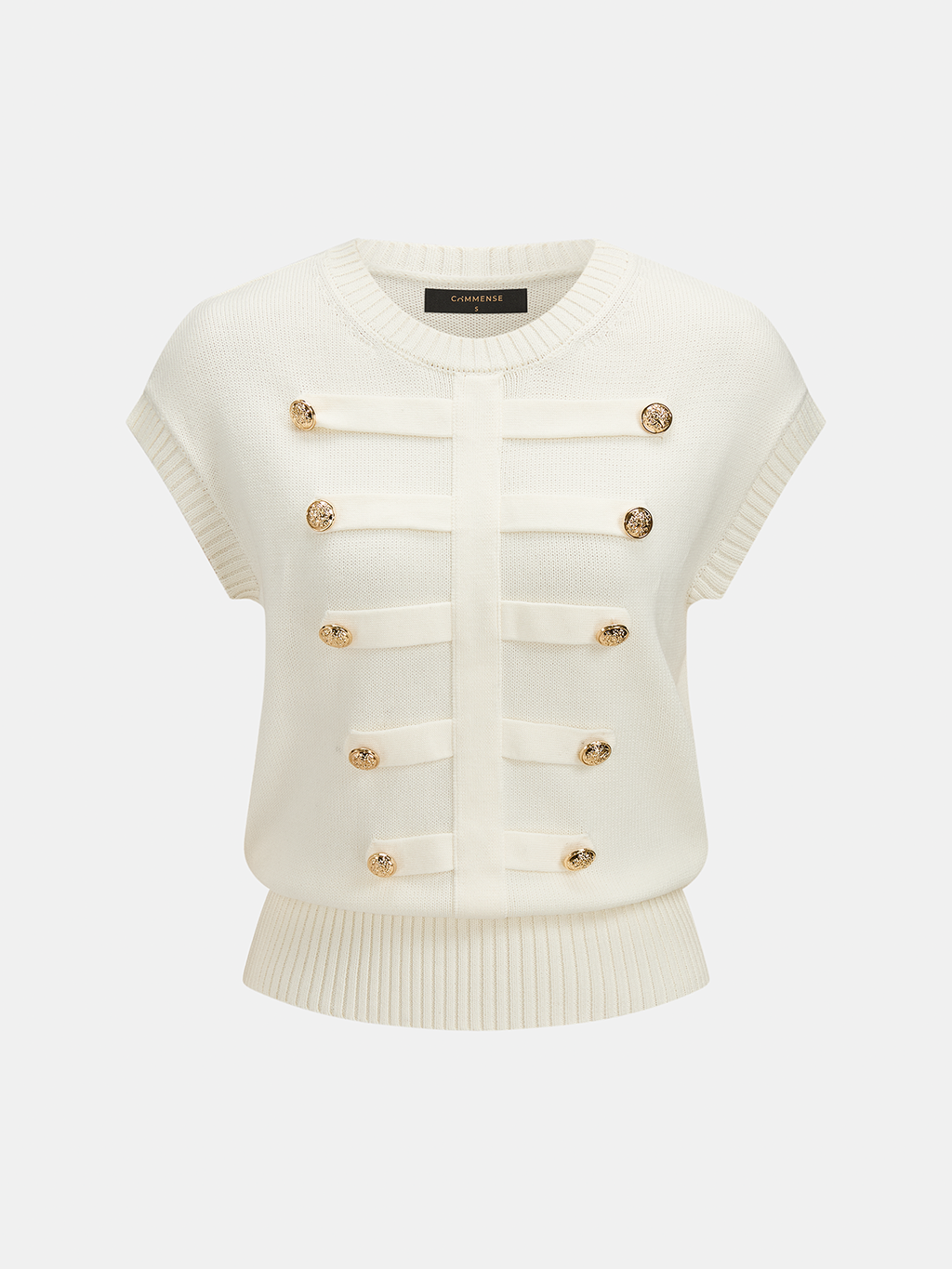 Napoleon Metal Detail Slim Fit Crew Neck Knit Top Sweater