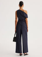 Asymmetrical Off-Shoulder Top & Wide-Leg Pants Set Fashion Trend
