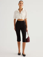 Twisted Cropped Short Sleeve Shirt Trendy Summer Casual Wear