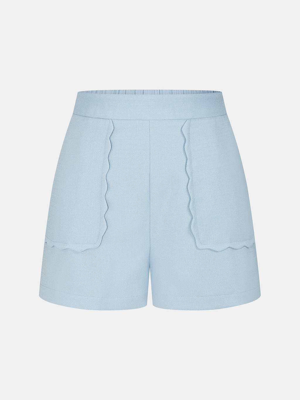 Casual Scalloped Trim Tank Top & Shorts Set for Women Summer Wear