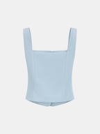 Casual Scalloped Trim Tank Top & Shorts Set for Women Summer Wear
