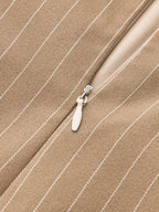 Color Block Halter Pinstripe Midi Bodycon Dress for Women Summer Trend