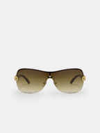 Tortoiseshell-Temple Shield Sunglasses for Stylish UV Protection