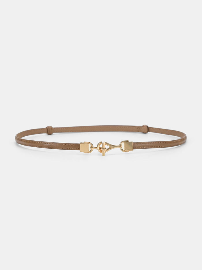 Slim Leather Metal Buckle Waist Belt Fashion Accessory for Women