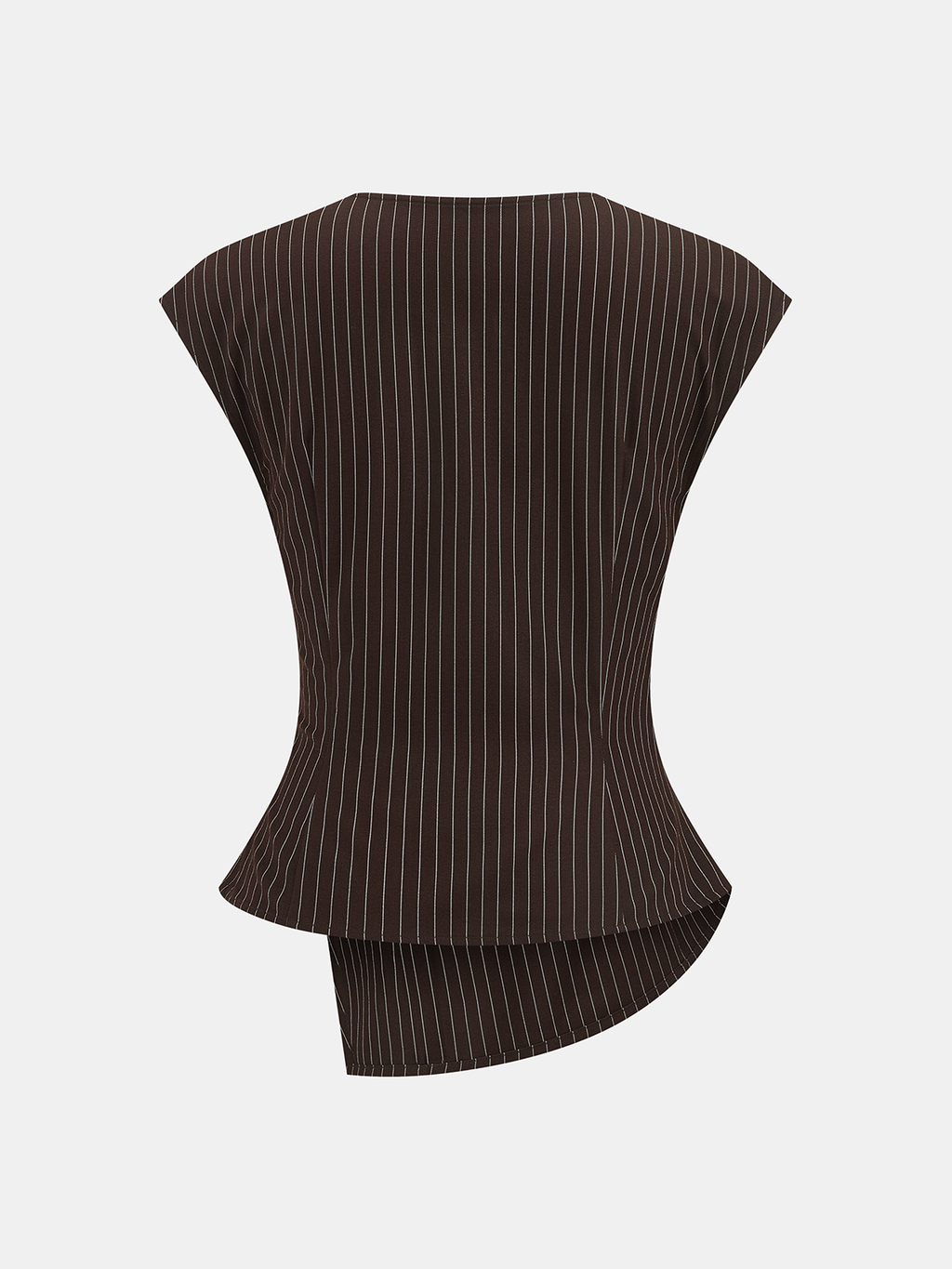 Pinstripe Sleeveless Blouse & Wide-Leg Pants Set for Women Office Wear