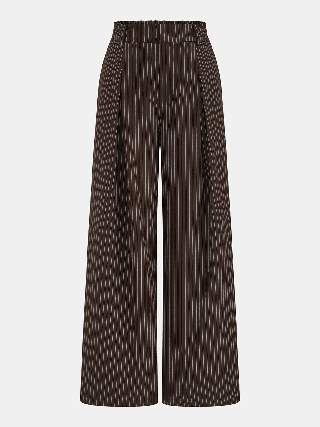 Pinstripe Sleeveless Blouse & Wide-Leg Pants Set for Women Office Wear
