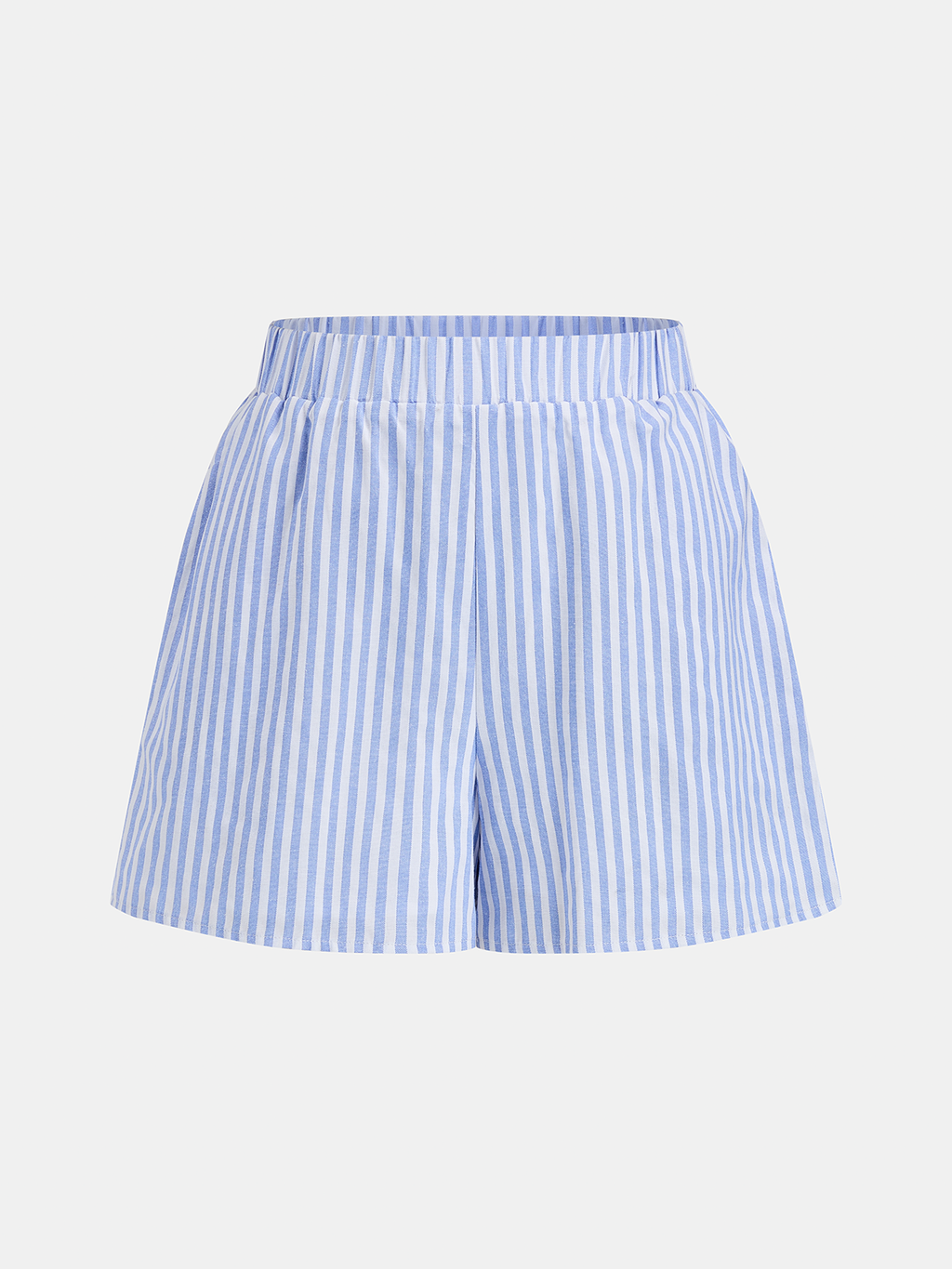 Striped Cropped Shirt & Shorts Set for Casual Summer Wear