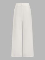 Embroidered Linen Blend Halter Top & Pants Set for Women, Summer Outfit