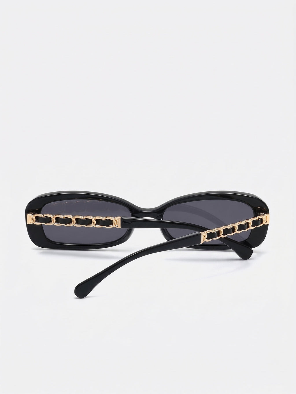 Chain Decor Rectangular Sunglasses with UV Protection Lens