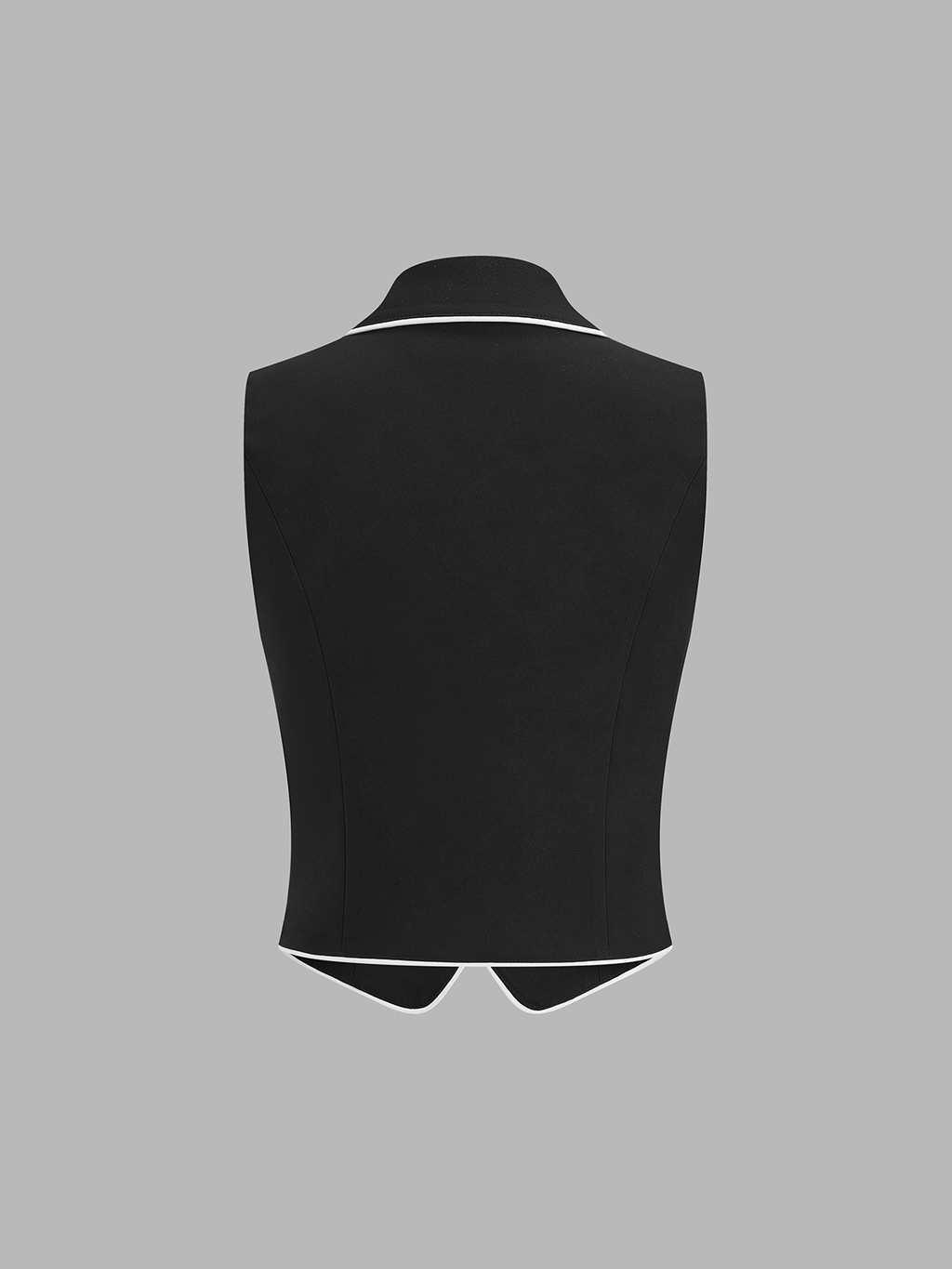 Contrast Piping Blazer Vest & Pants Set for Professional Wear