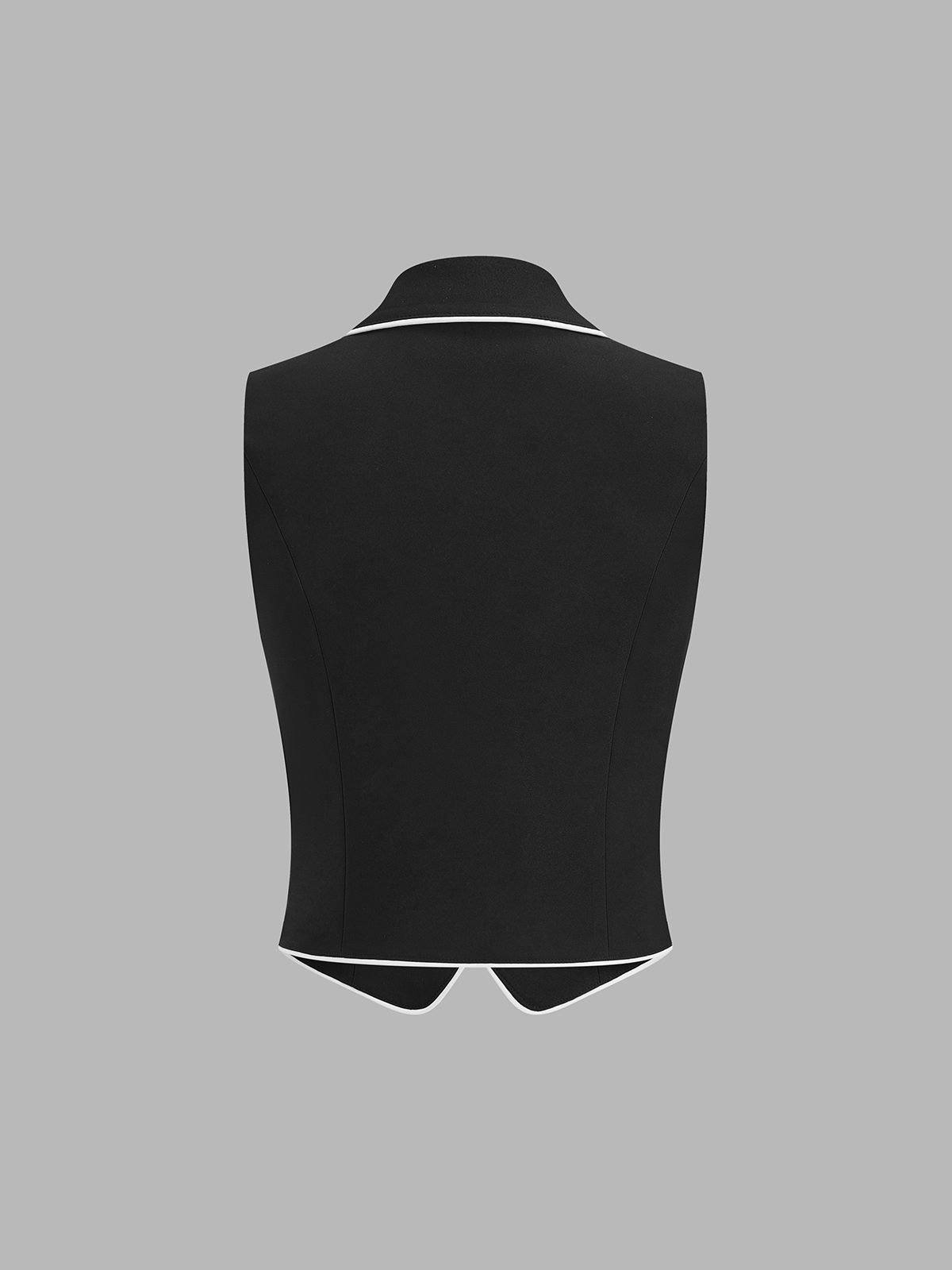 Contrast Piping Blazer Vest & Pants Set for Professional Wear