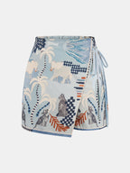 Animal Print Tie-Waist Wrap Skort with Comfort Fit Design