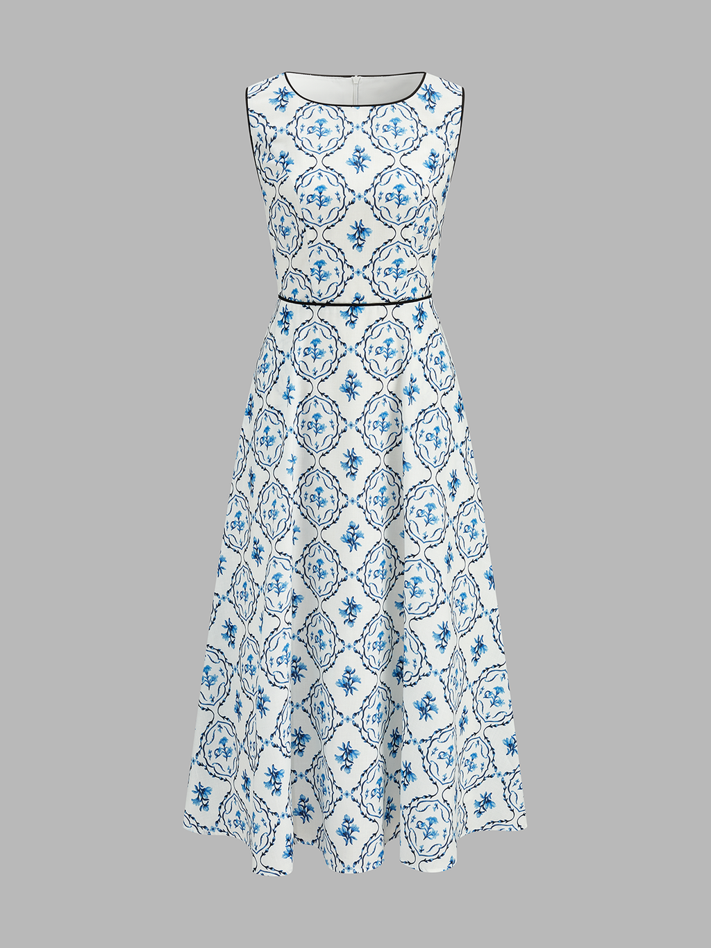 Floral Print Sleeveless A-Line Dress for Women Summer Casual