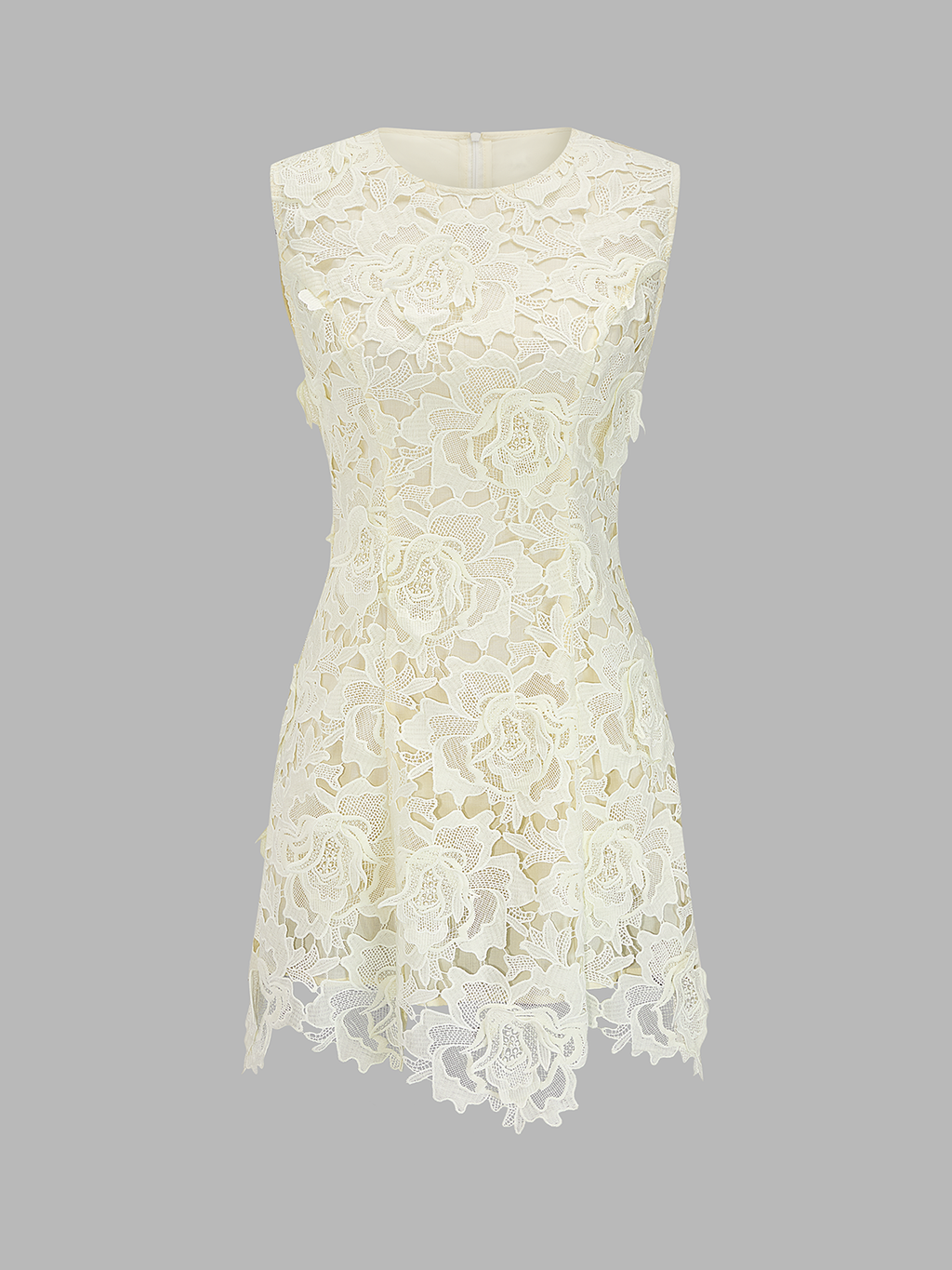 Guipure Lace Sleeveless A-Line Bridal Wedding Dress