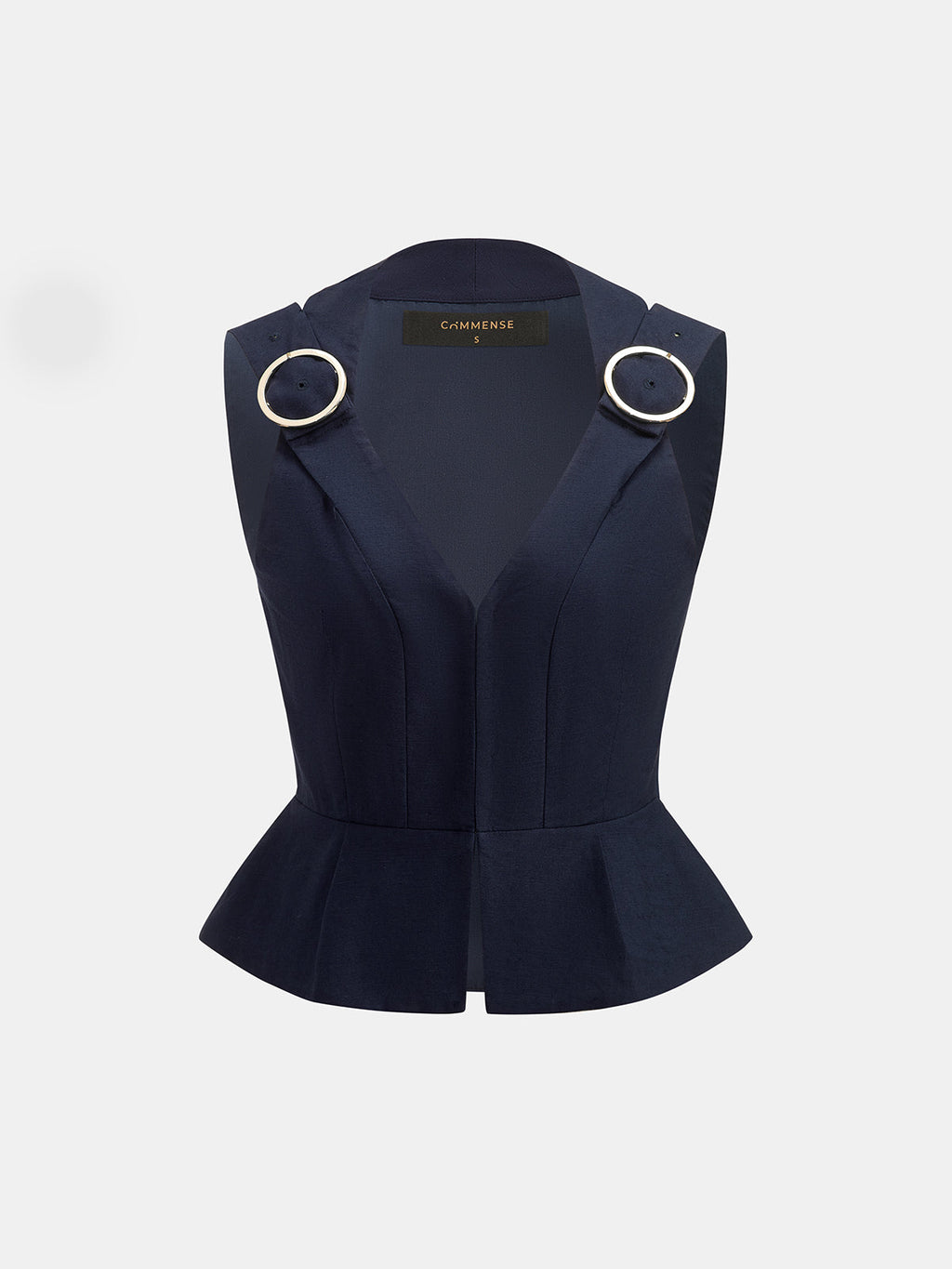 Ring Detail Peplum Cotton Linen Top & Pants Set | Women's Casual Summer Outfit