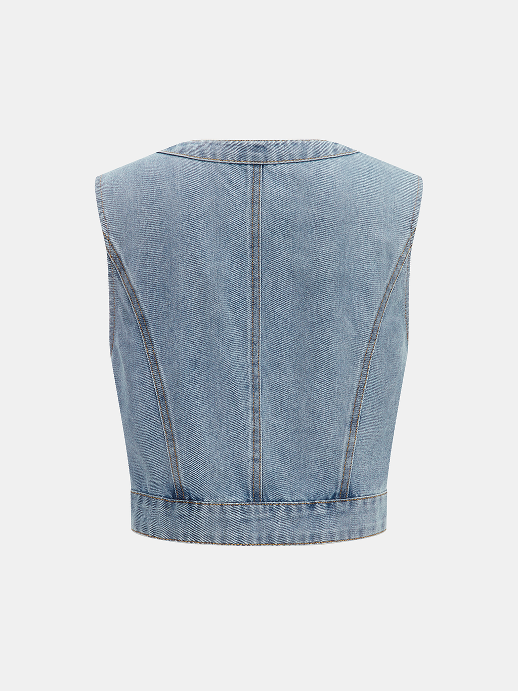 Denim Crop Vest & Pleated Midi Skirt Set for Casual Outfits