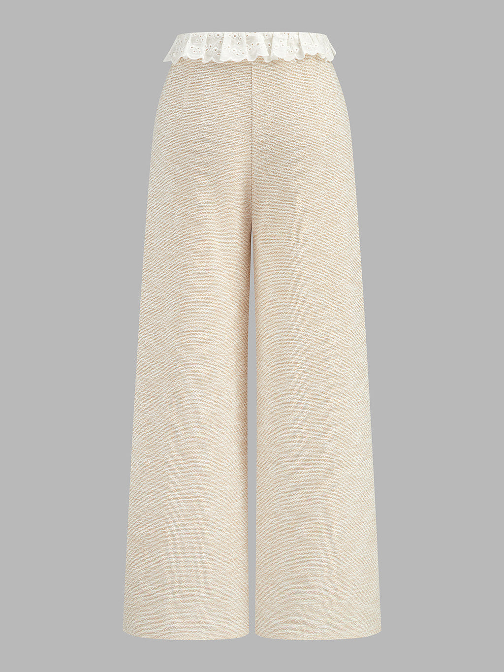 Lace Trim Textured Cami Top & Drawstring Pants Loungewear Set for Women