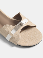 Crocodile Pattern Buckle Slide Sandals for Women Comfortable Summer Outdoor Footwear