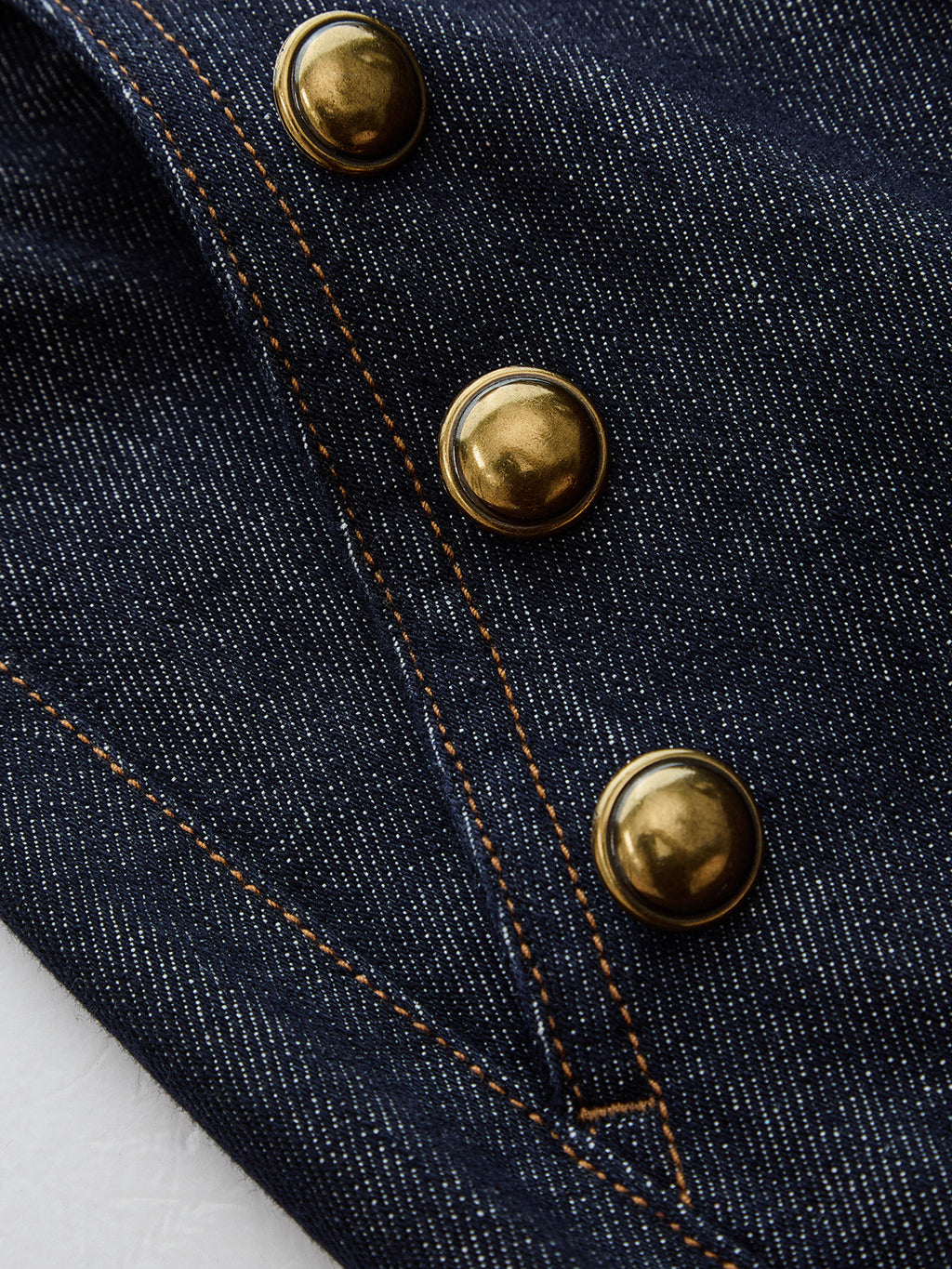Double Row Metal Detail High Waist Denim Jeans Pants