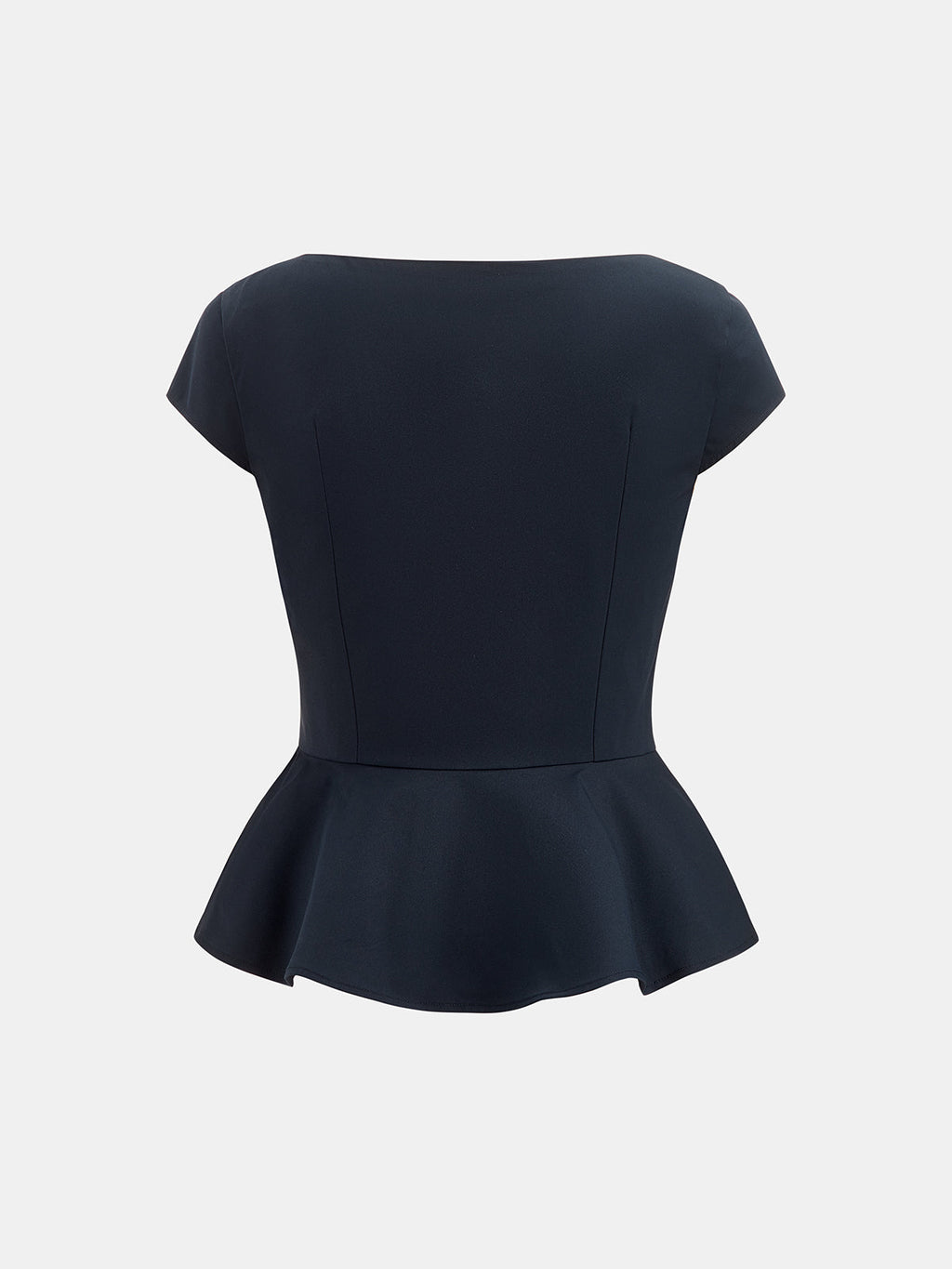 Cap Sleeve Square Neck Peplum Blouse for Women Elegant Workwear