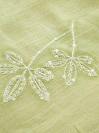 Sequin Leaf Embellished Slip Dress for Evening Events