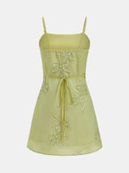 Sequin Leaf Embellished Slip Dress for Evening Events