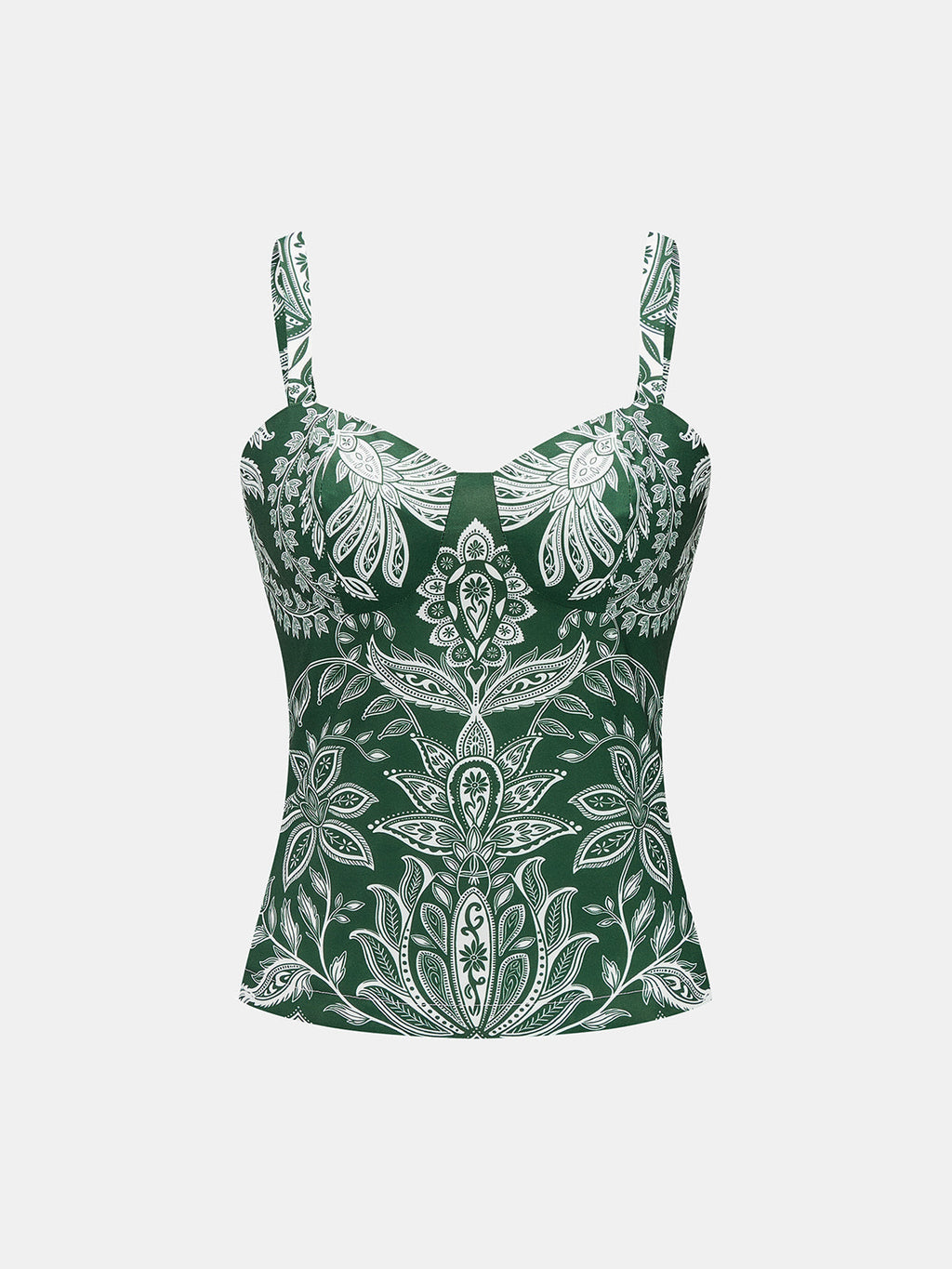 Paisley Print Sweetheart Cami Top with Adjustable Straps
