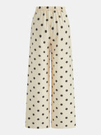 Polka Dot Strapless Top & High-Waisted Pants Set for Women