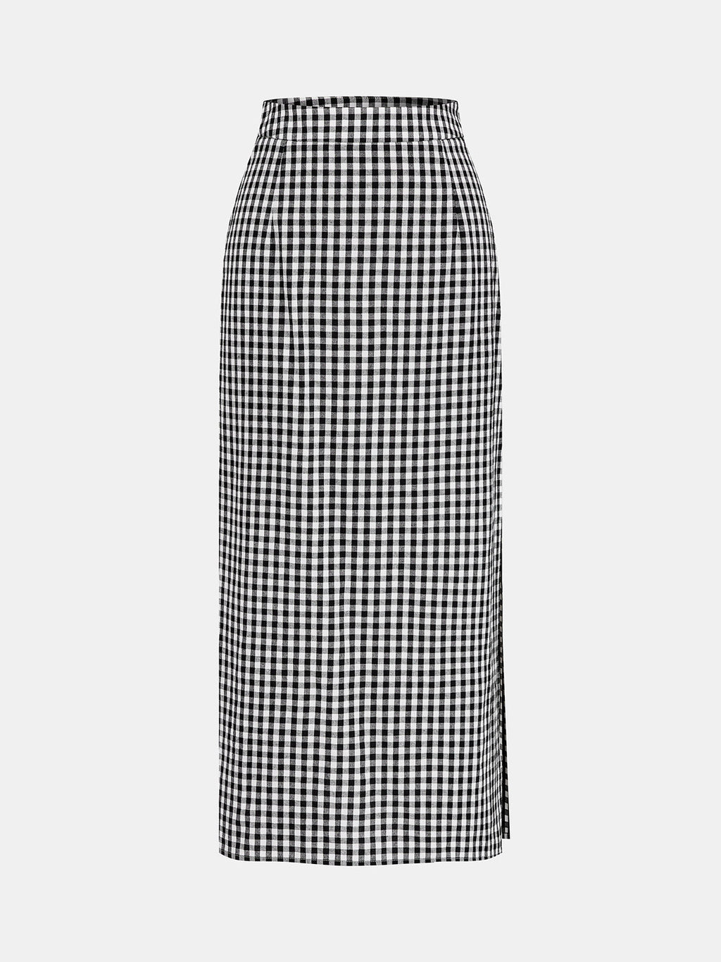 Gingham Bow-Strap Top & Midi Skirt Set for Women Spring Collection
