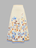 Floral Print Two Piece Skirt Set for Women Casual Summer