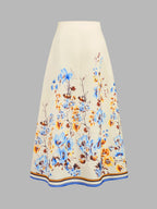 Floral Print Two Piece Skirt Set for Women Casual Summer