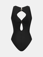 Cutout Metal Accent One Piece Swimsuit for Women Stylish Beachwear
