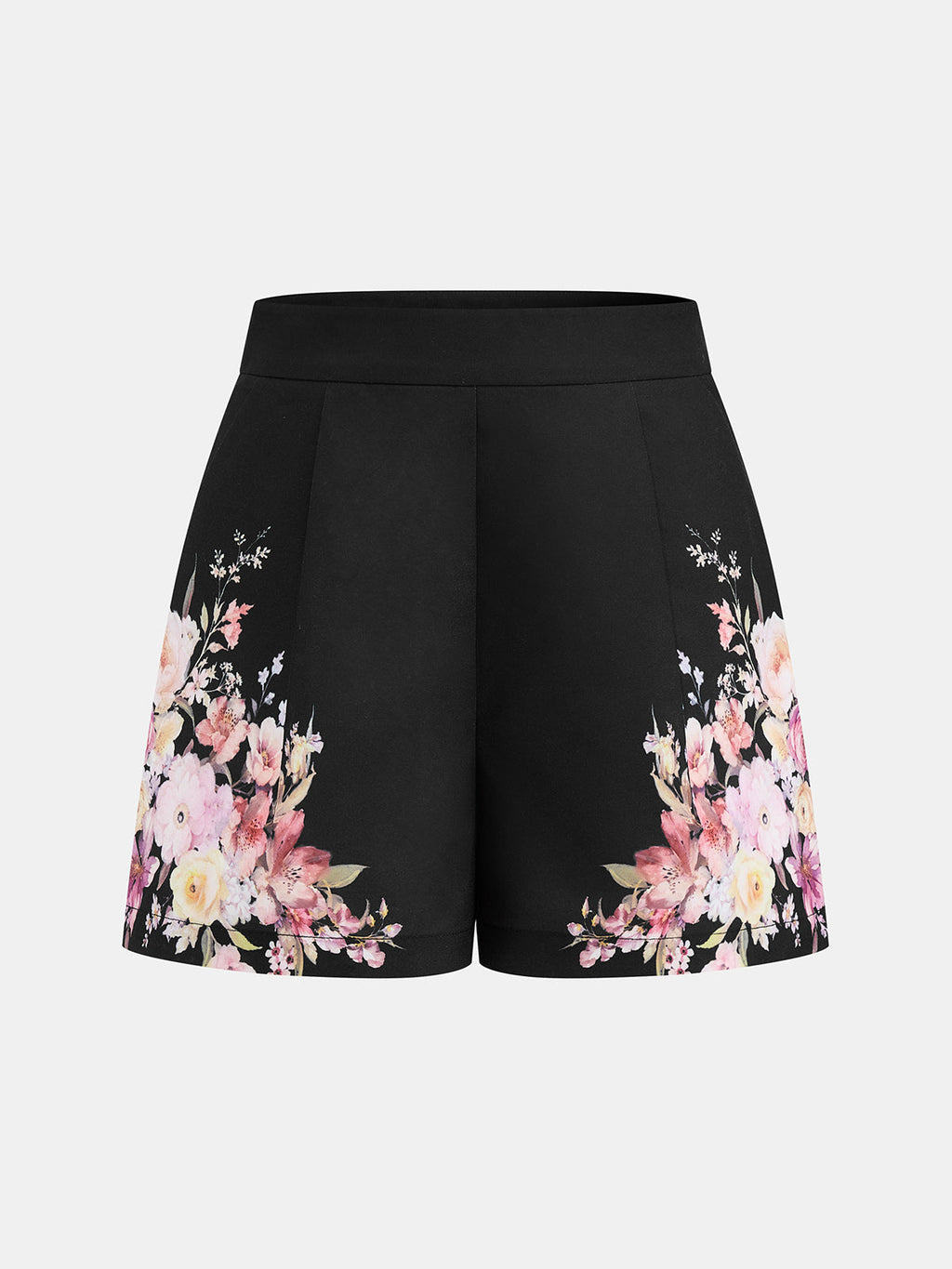 Floral Print Two Piece Shorts Set with Crop Top for Women