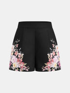 Floral Print Two Piece Shorts Set with Crop Top for Women