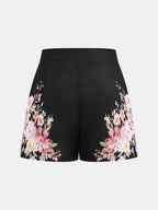 Floral Print Two Piece Shorts Set with Crop Top for Women