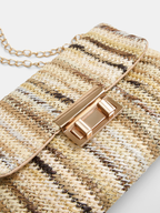 Straw Chain Strap Shoulder Bag with Adjustable Crossbody Design